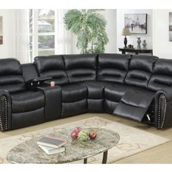 Black Motion Sectional Sofa 