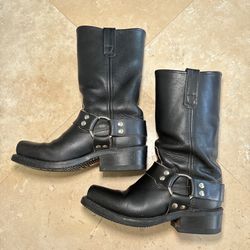 vintage double h motorcycle leather boots 