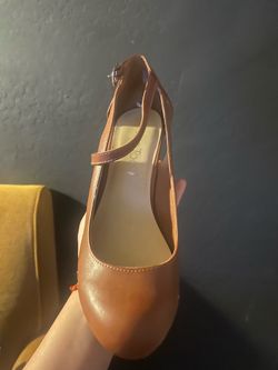 Tan Buckle Wedges