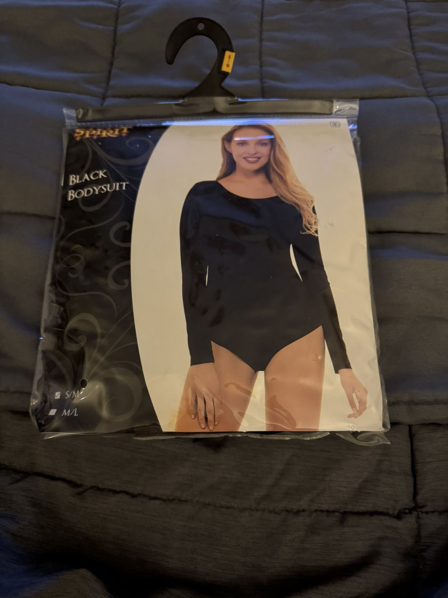 Spirit Halloween S/M Black Bodysuit
