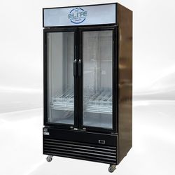NSF 40 inches Two Slide glass Door Refrigerator ESM-33SR