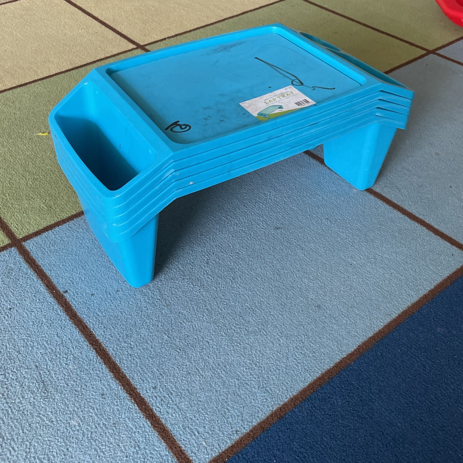 Blue Plastic Desks