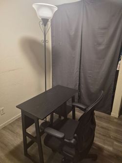 Desk with chair and Floor Lamp