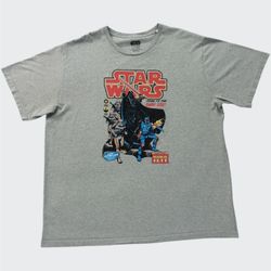 Grey Star Wars Darth Vader & Boba Fett Dark side T-shirt Size 3XL