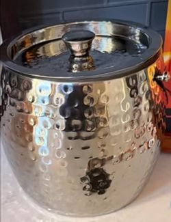 Insulated Ice Bucket with Lid & Scoop for Champagne Silver 3QT