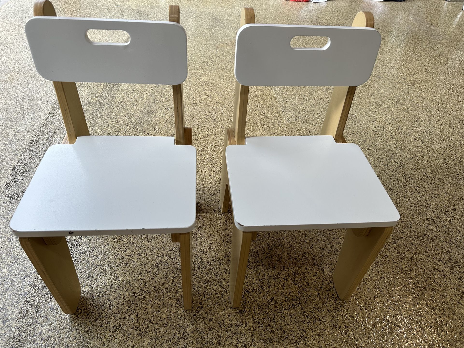 Two White Children’s Chairs