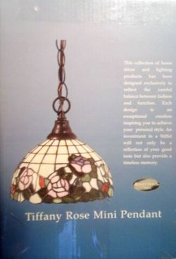 Reflection's by Stiffel Tiffany Rose Mini Pendant Hanging Lamp