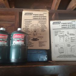 2 sets of Coleman Propane lanterns With Fuel tank