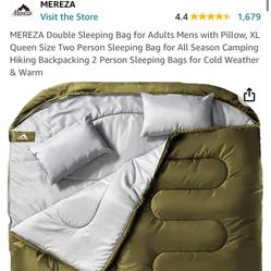 MEREZA Double Sleeping Bag for Adults