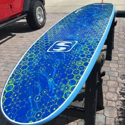 10’ Soft surfboard With 9” Fin, Sock, And Bag.