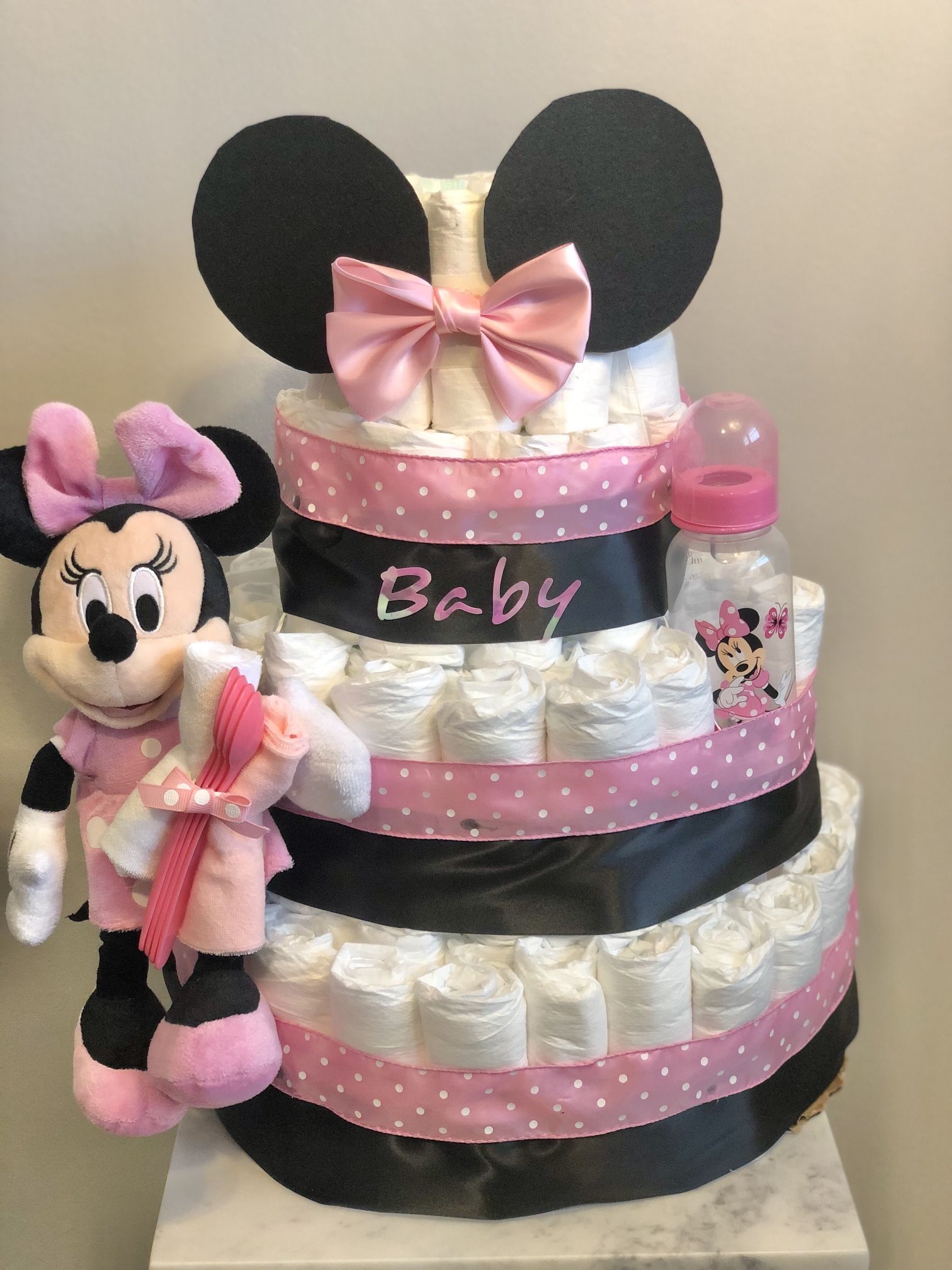 Minnie Mouse Diaper Cake