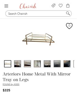 Arteriors Home Metal With Mirror Tray on Legs