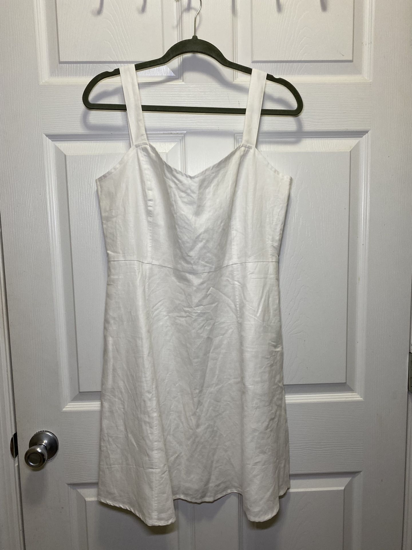 Women’s Sz Lg White Linen Dress