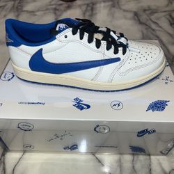Travis Scott x Fragment Jordan 1 Military Blue Low OG SP Size 8.5
