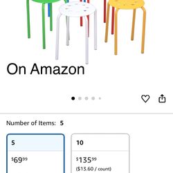 Stackable Stools Set of 5