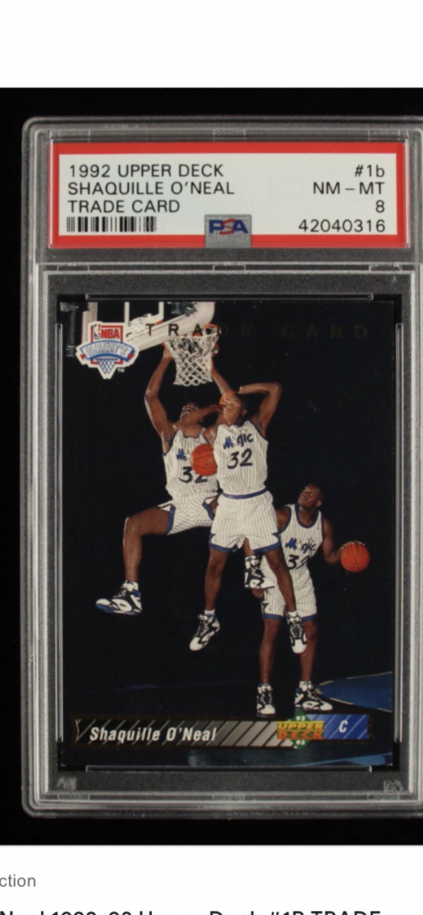 Shaquille O’Neal 1992 Upper Deck PSA 8