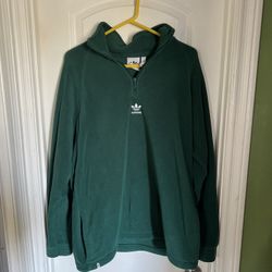 Adidas Green 1/4  Zip Sherpa Sweater 