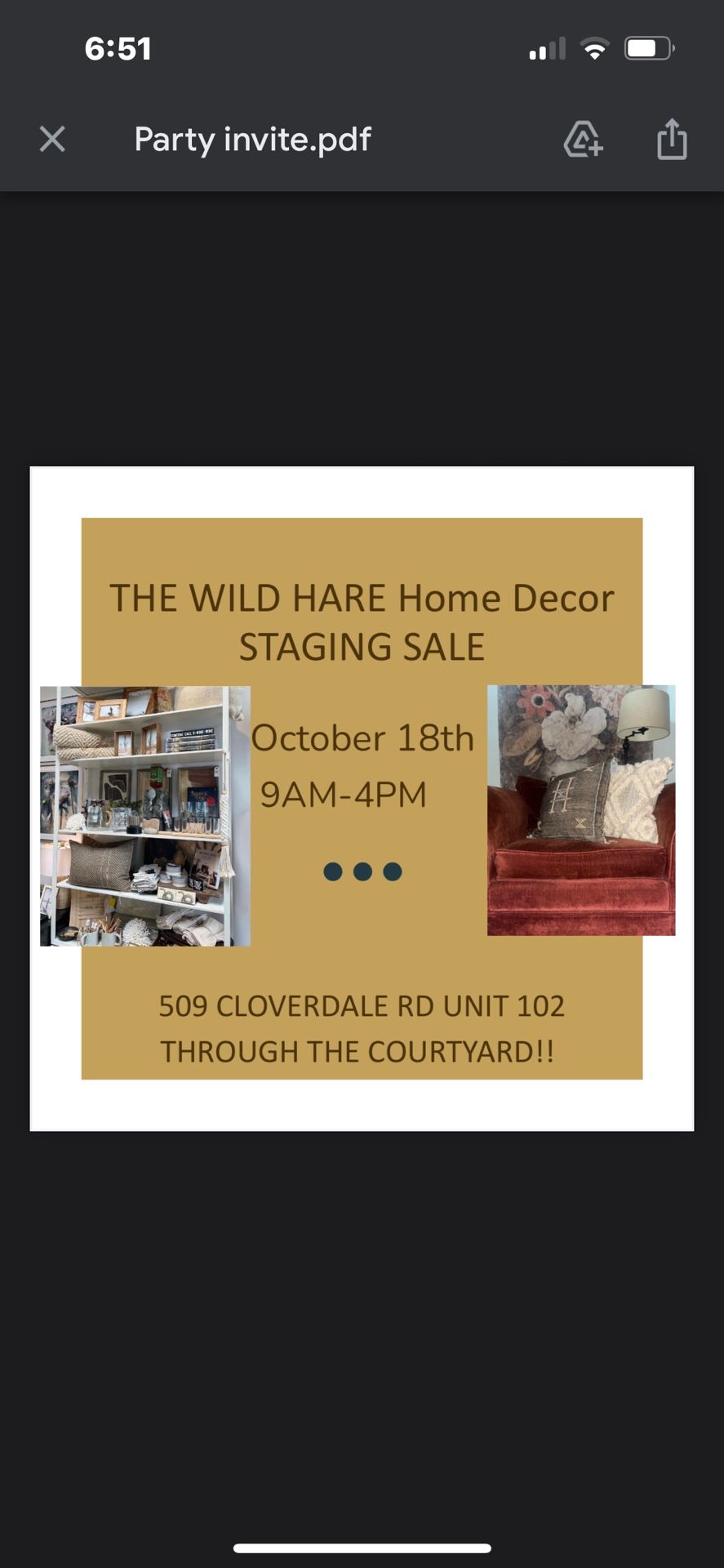 Staging sale