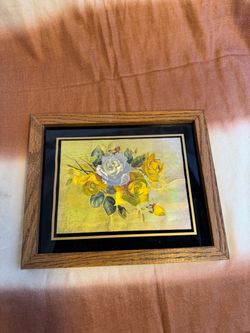 Framed Floral Rose Painting Print