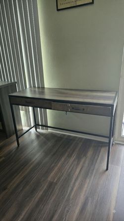 Mainstays Metro Desk with 2 Drawers - Grey Oak