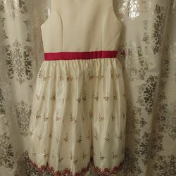 Girls Size 16 Dress Formal White Dress With Red