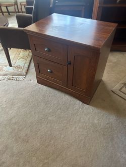 Wood Cabinet with Drawers and Door