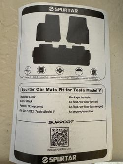 Tesla Model Y Floor Mats 3 Piece Rubber
