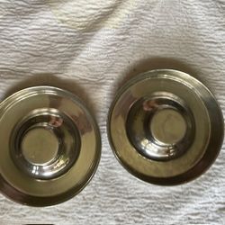 Three 12 Inch Stainless Puppy Feeding Dishes
