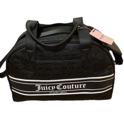 Juicy Couture Fashionista Dome Weekender Duffle Bag Liquorice Black & Wallet - NEW
