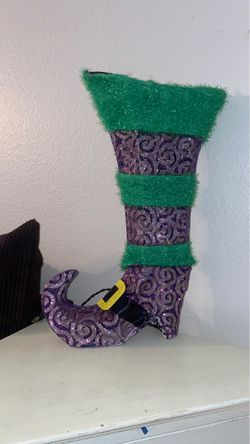 Halloween witch boot decoration