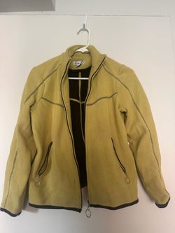 Style & Co Sport Petite Chartreuse Full Zip Fleece Jacket, Size PM