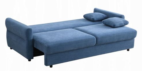 Brand New Blue Super Plush Adjustable Sofa Sleeper