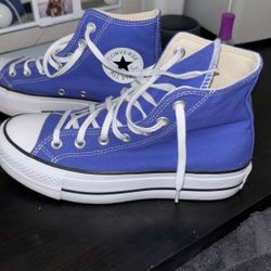 Blue Platform Converse (size 7) 