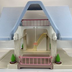 Vintage 1989 Little Tikes Blue Roof Dollhouse Playset Toy House No Furniture
