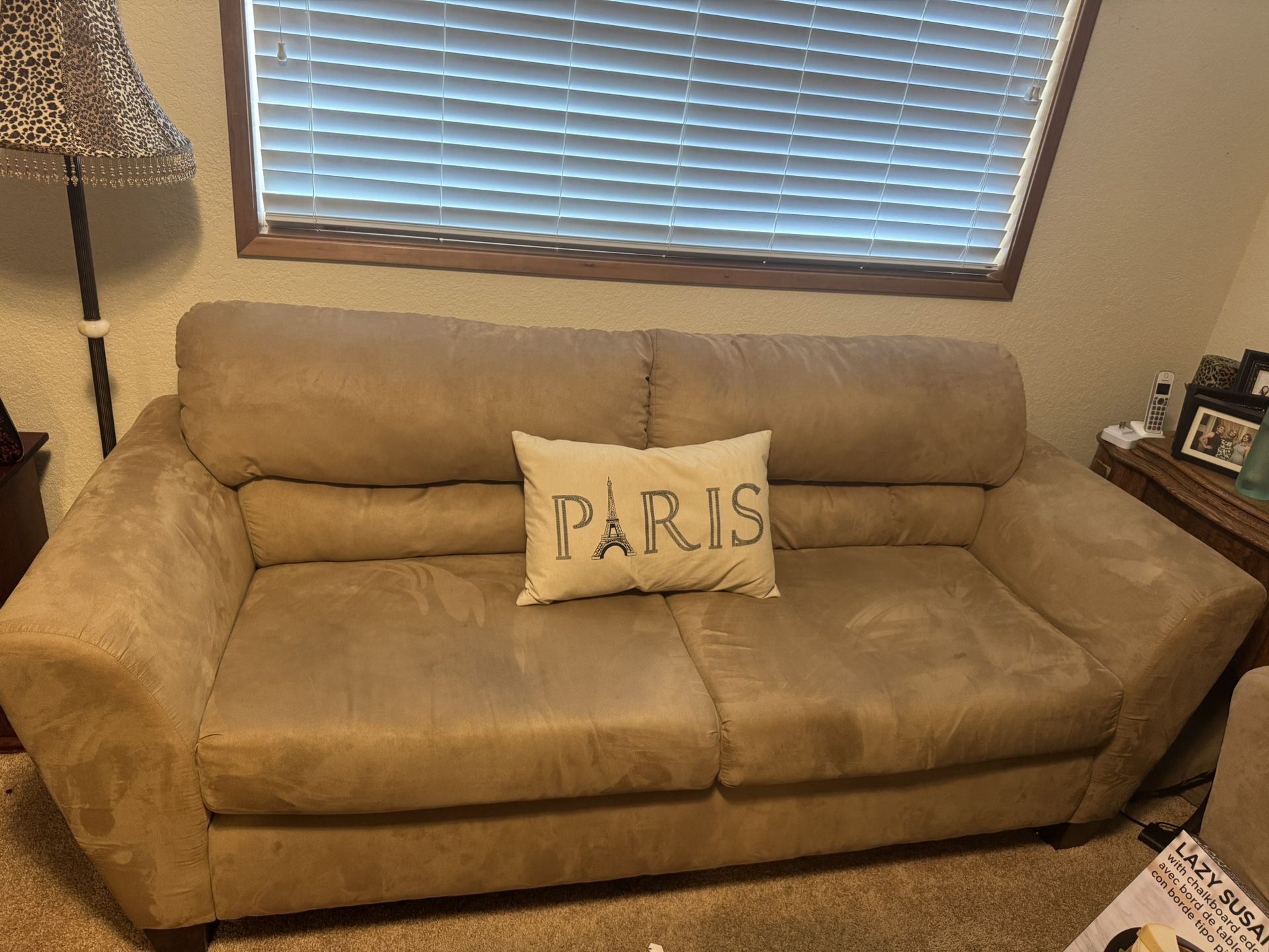 Tan Suede Couch