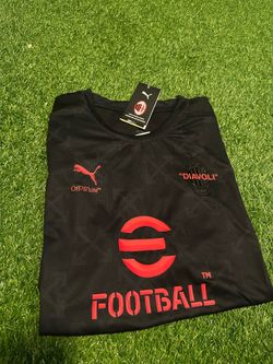 OFF-WHITE x Puma AC Milan Pre-Match S/S Jersey