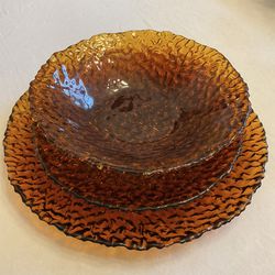 Vintage Amber Dishes (set Of 4)