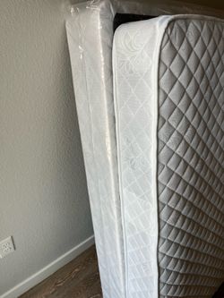 QUEEN SIZE MATTRESS and boxspring plus metal frame