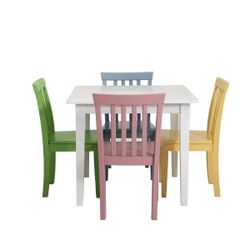 5-piece Table Set Playroom Nursery Multi Color Homeschool