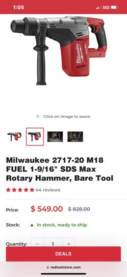 Milwaukee 2717.20 M18 FUEL 1-9/16" SDS Max Rotary Hammer, Bare Tool