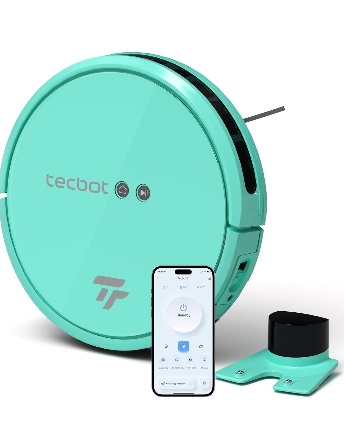 Blue TECBOT S1 Robot Vacuum Cleaner Slim 120Mins Runtime 2-in-1 Robot Sweeping or Mopping Self-Charging WiFi&App&Remote Control Robotic Vacuum Cleaner