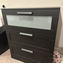 BRIMNES IKEA 3-drawer dresser, black