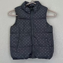 Old Navy Toddler 5T Frost-Free Gray Polka-Dot Puffer Vest