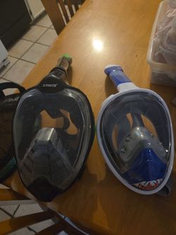 Adult and Childs Face Masks and Overhead snorkels