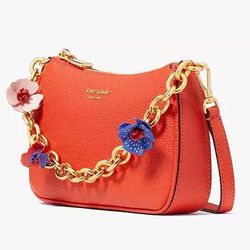 Kate Spade Red And Blue Flower Small Convertible Crossbody