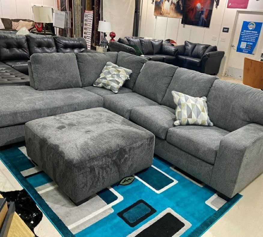 💥$40 Down Payment ➡️[SPECIAL] Dalhart Charcoal LAF Sectional