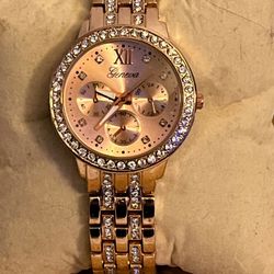 GENEVA Watch Women's Rose Gold Tone Diamond