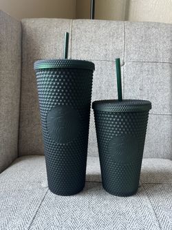 Starbucks Studded Tumbler Matte Dark Green Cup