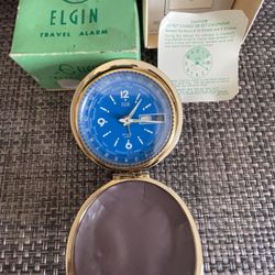 ELGIN TRAVEL ALARM CLOCK- Color BLUE 