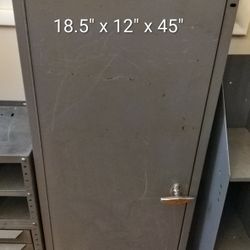 Tall Locking Steel Cabinet – 18.5" x 12" x 45" $250